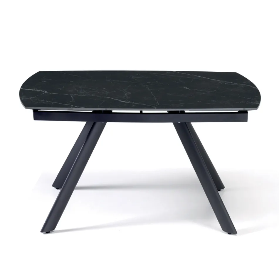 Utdragbart bord 140/210x90 cm i sintrad sten med marmoreffekt - Atrium Viadurini