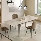 Utdragbart bord 160/240x90 cm i sintrad sten med marmoreffekt - Samus Viadurini
