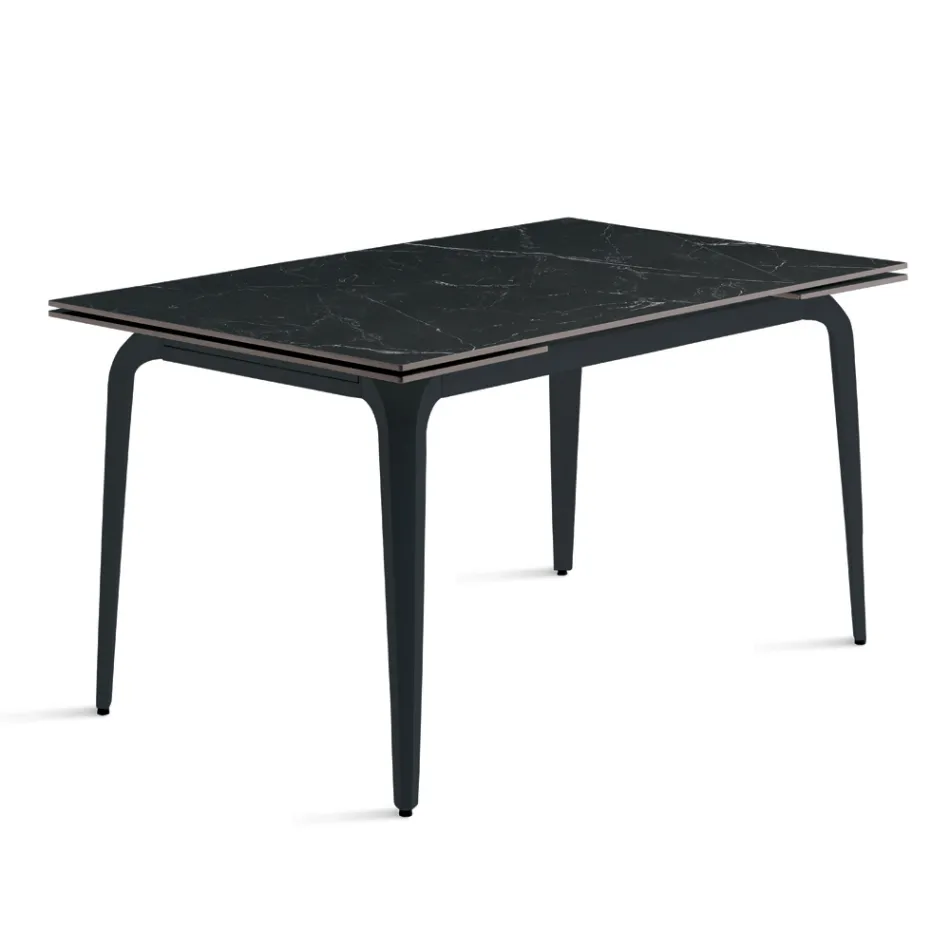 Utdragbart bord 160/240x90 cm i sintrad sten med marmoreffekt - Samus Viadurini