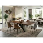 Utdragbart bord 160/240x90 cm Tillverkat av valnöt och järn - Nodo Viadurini