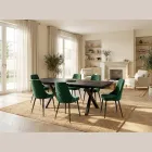 Utdragbart bord 160/240x90 cm tillverkat av glaskeramik - Master Viadurini