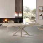 Utdragbart bord 160/240x91 cm i sintrad sten med marmoreffekt - Palazzo Viadurini
