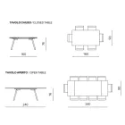 Utdragbart bord 160/240x91 cm i rökfärgat glas och svart metallbas - Kolumn Viadurini