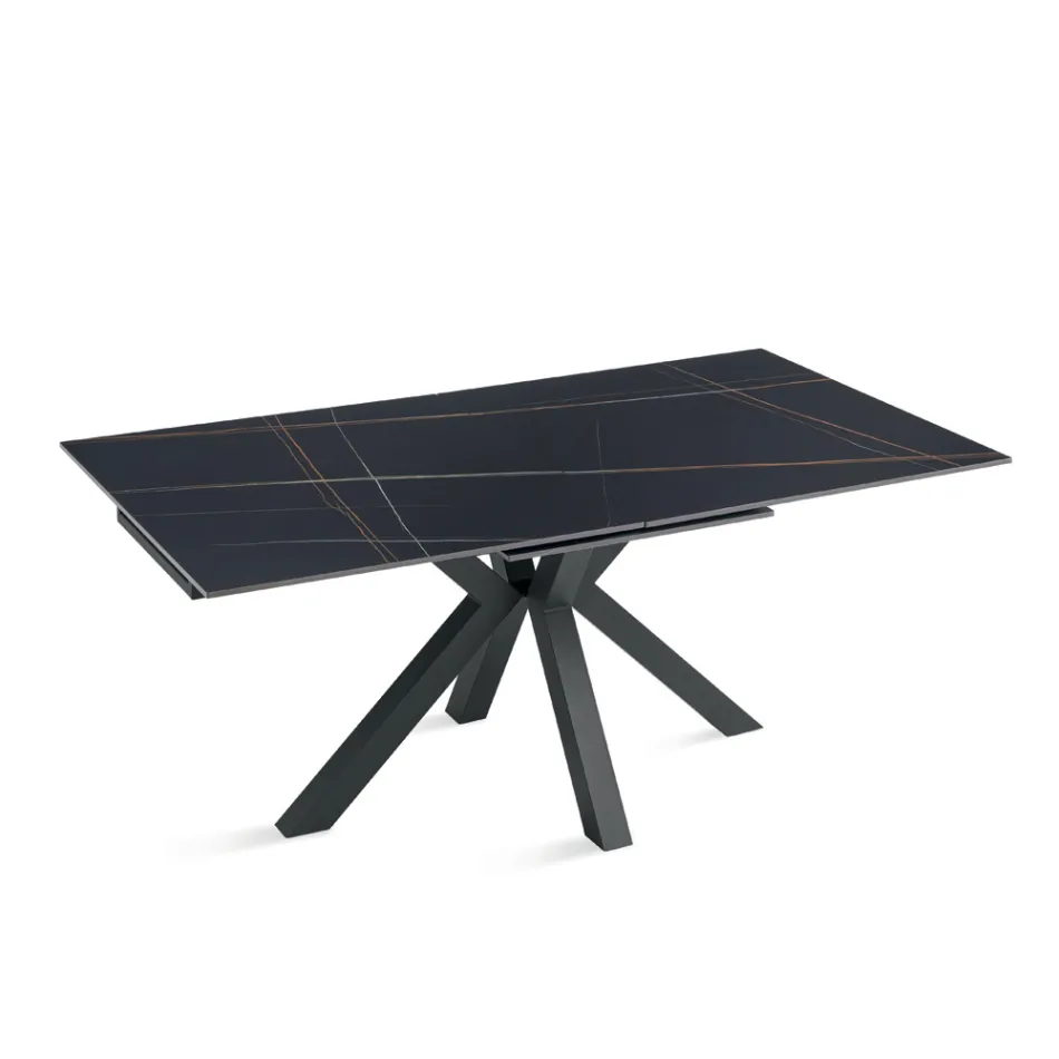 Utdragbart bord 180/240x100 cm i sintrad sten med marmoreffekt - Loggia Viadurini