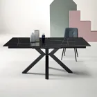 Utdragbart bord 180/240x100 cm i sintrad sten med marmoreffekt - Loggia Viadurini