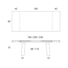 Utdragbart bord 3 m blank keramisk topp metallben - Papusca Viadurini