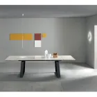 Utdragbart bord 3 m blank keramisk topp metallben - Papusca Viadurini