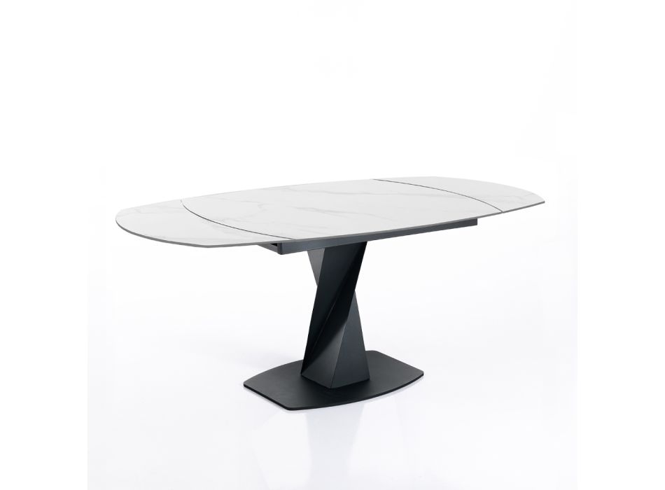Utdragbart bord till 165 cm i metall och keramik - Boccanera Viadurini