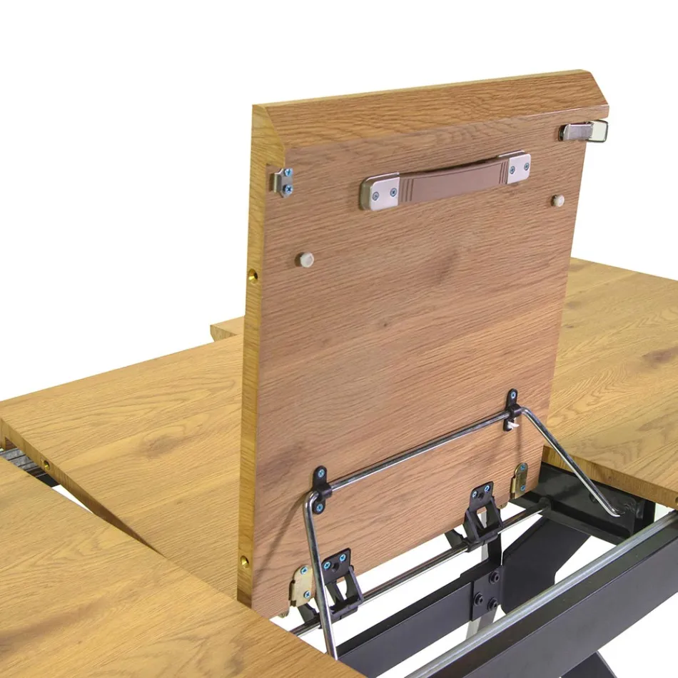 Utdragbart bord 180 cm i MDF Träeffekt med präglad ådring - Foam Viadurini