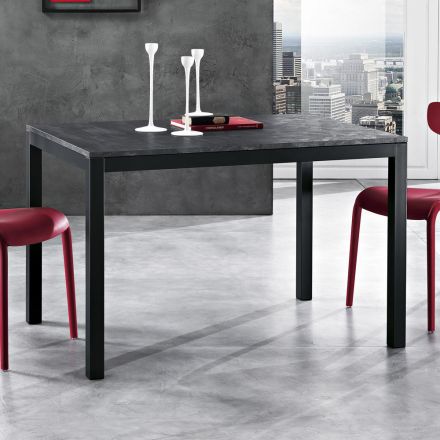 Utdragbart bord till 180 cm i antracitmetall Made in Italy - Beatrise Viadurini