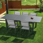 Utdragbart bord 180 cm eller 220 cm med skiva i härdat glas - Cartellina Viadurini