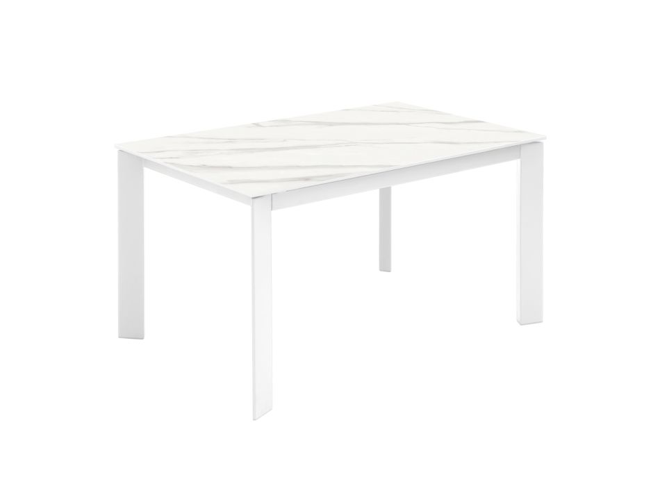 Utdragbart bord till 190 cm i keramik, melamin och metall - Sara Viadurini