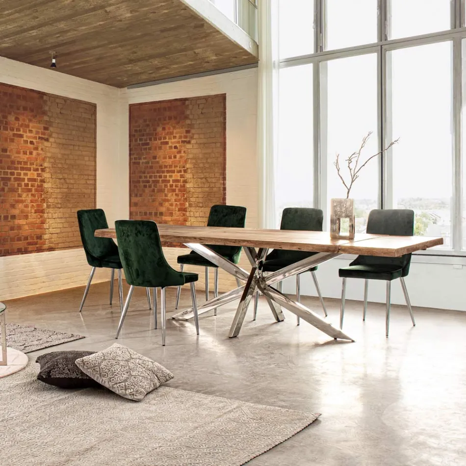 Utdragbart bord till 2,6 m i Handmade Wood Homemotion - Plutarco Viadurini