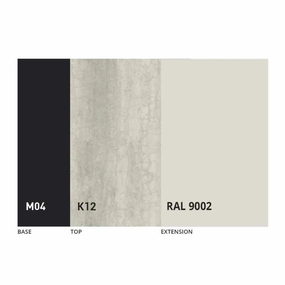 Utdragbart matbord till 2,8 m i keramiska ben och metallben - Paoluccio Viadurini