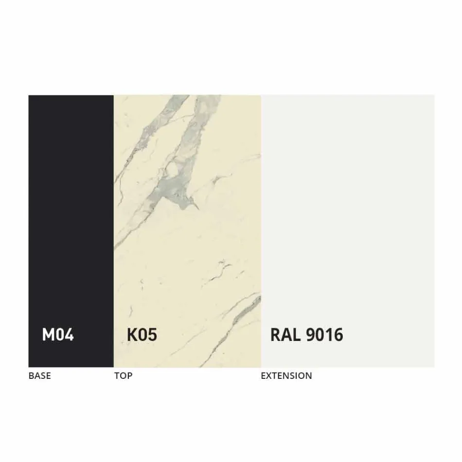 Utdragbart matbord till 2,8 m i keramiska ben och metallben - Paoluccio Viadurini