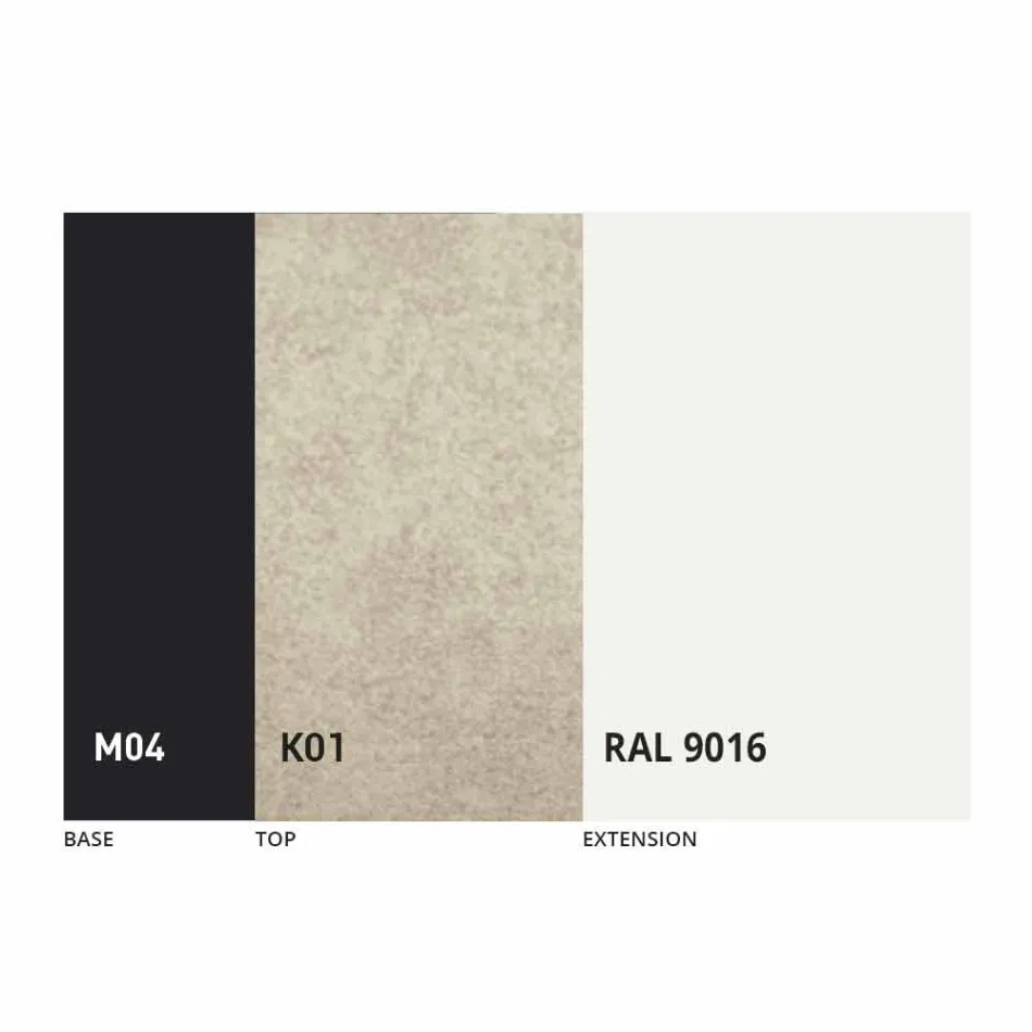 Utdragbart matbord till 2,8 m i keramiska ben och metallben - Paoluccio Viadurini