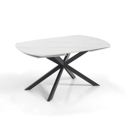 Utdragbart bord till 200 cm svart stålunderrede - Torio Viadurini