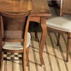 Utdragbart bord till 200 cm med 4 stolar i Bassano Wood Made in Italy - Amber Viadurini