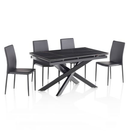 Utdragbart keramiskt bord till 200 cm med 4 stolar - Aisha Viadurini
