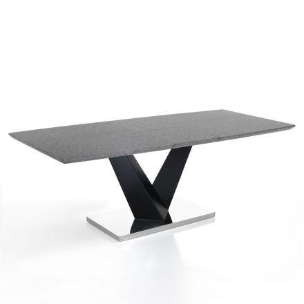 Utdragbart bord till 200 cm i MDF Cement - Holmium Viadurini