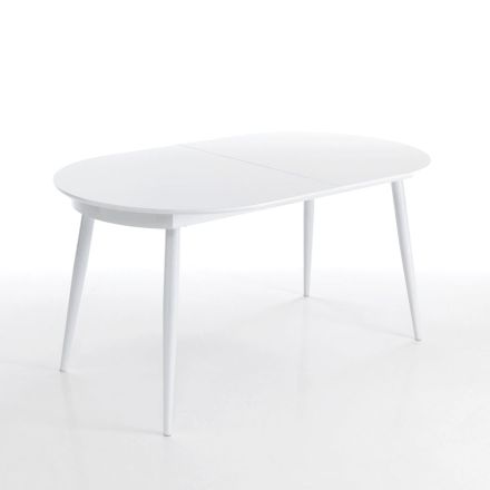 Utdragbart bord till 200 cm i metall och vit MDF - Hummer Viadurini