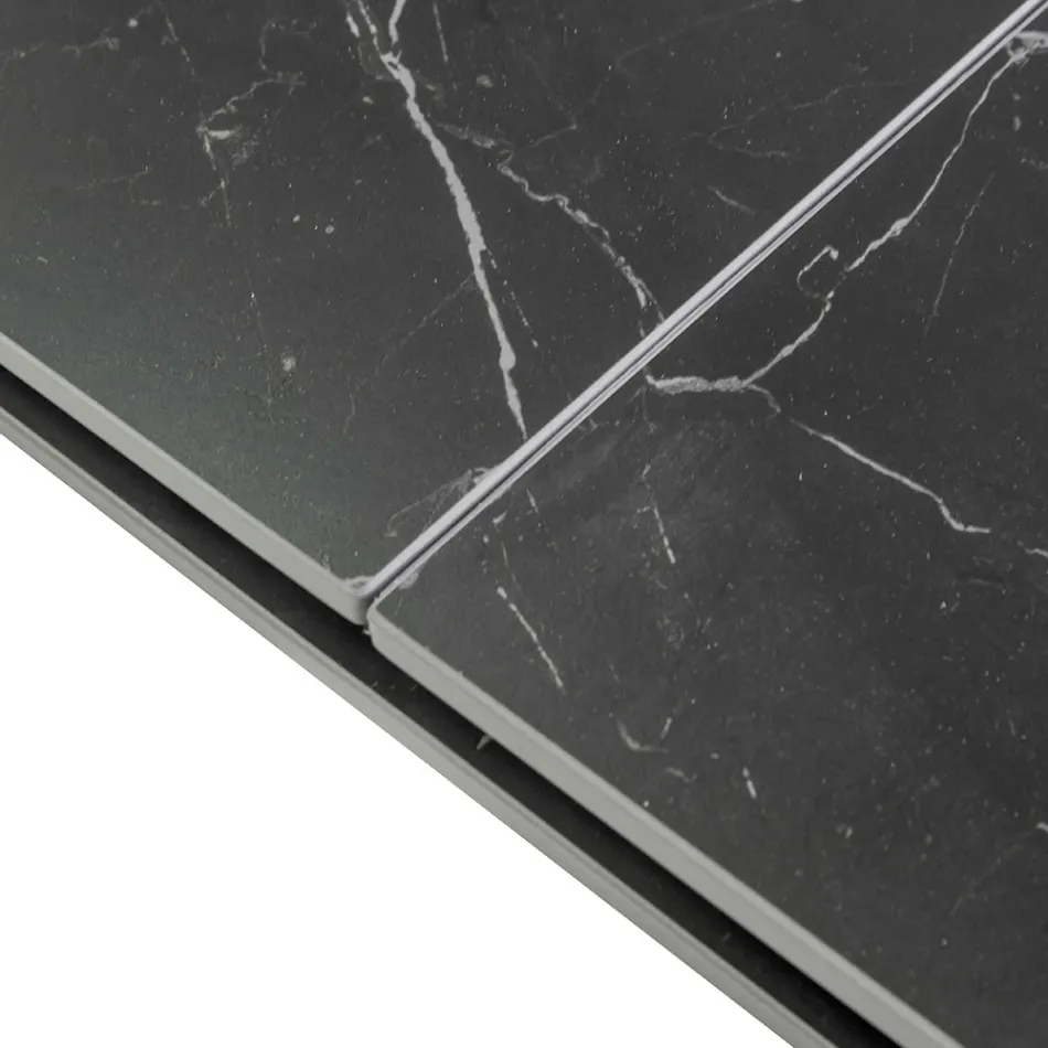 Utdragbart bord 200 cm i metall och syntetisk sten - Underwater Viadurini