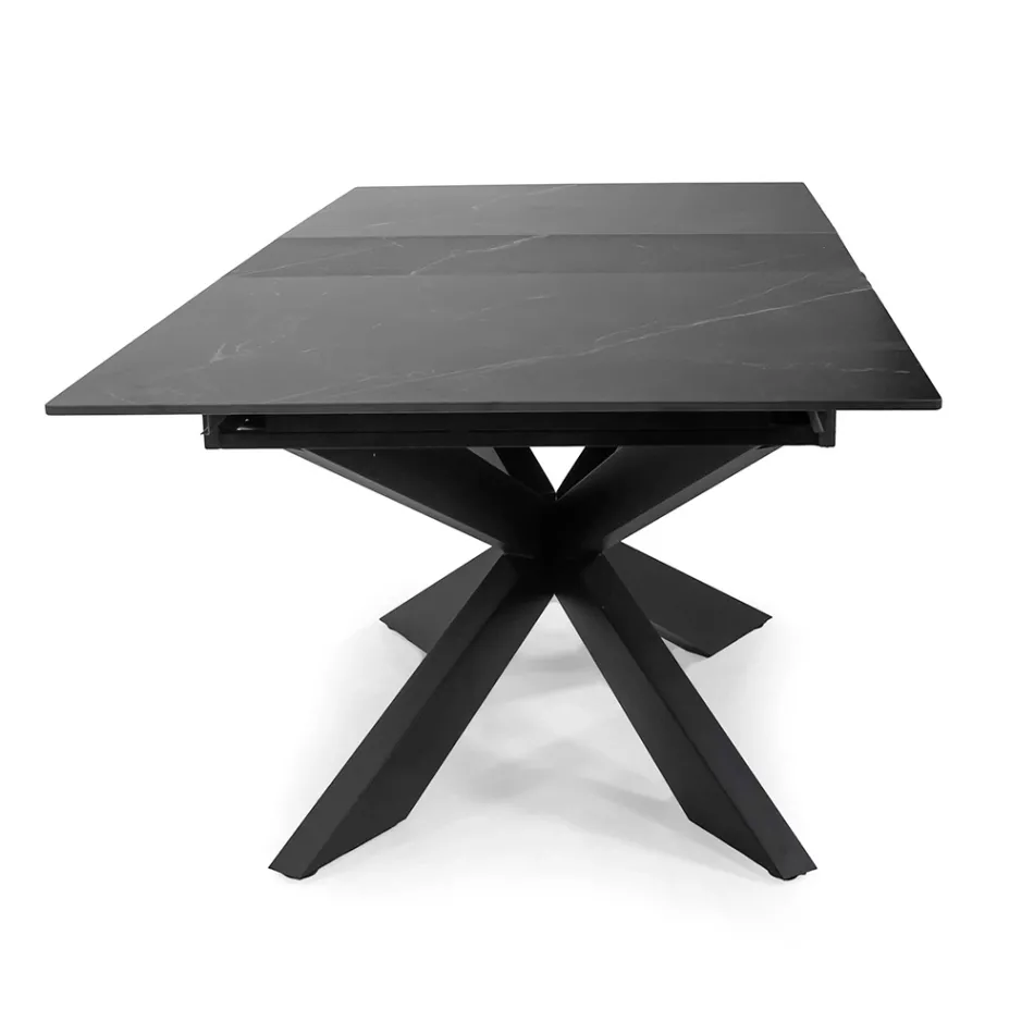 Utdragbart bord 200 cm i metall och syntetisk sten - Underwater Viadurini
