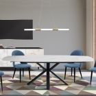 Utdragbart bord till 210 cm i stål och keramik - Bavosa Viadurini