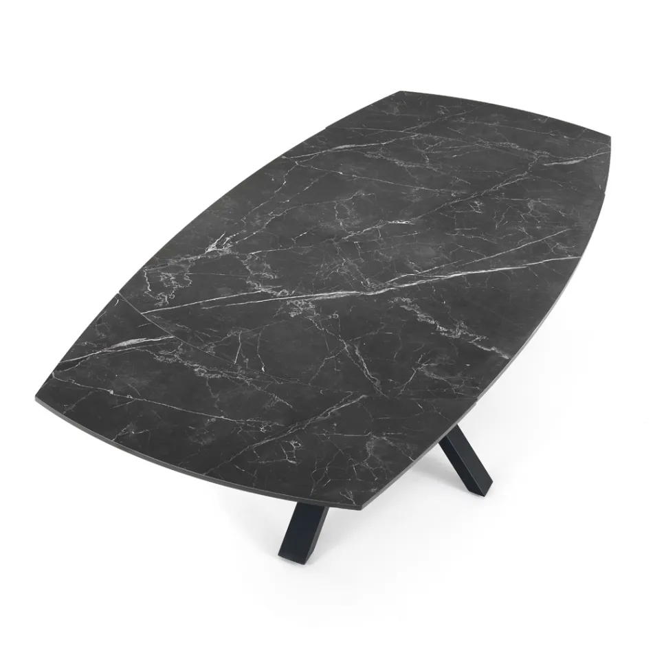 Utdragbart bord till 210 cm i stål och keramik - Bavosa Viadurini