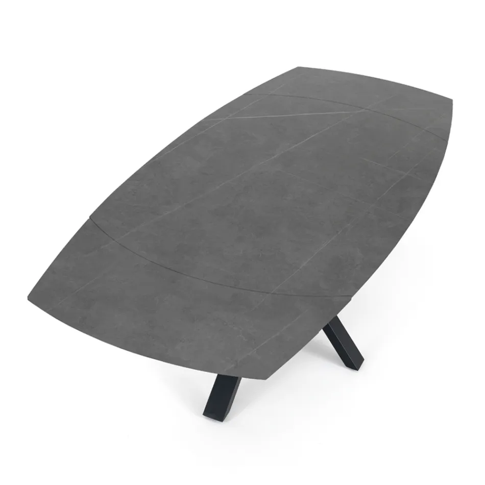 Utdragbart bord till 210 cm i stål och keramik - Bavosa Viadurini