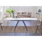 Utdragbart bord till 210 cm i grått stål och keramik - Canario Viadurini