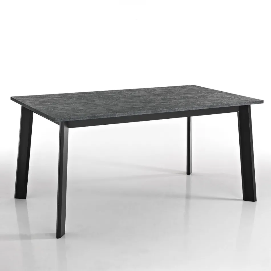 Utdragbart bord till 220 cm med Graphite Beech Base Made in Italy - Toles Viadurini