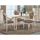 Utdragbart bord till 220 cm i vitt och guld trä Made in Italy - Lyx Viadurini