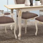 Utdragbart bord till 220 cm i vitt och guld trä Made in Italy - Lyx Viadurini