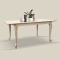 Utdragbart bord till 220 cm i vitt och guld trä Made in Italy - Lyx