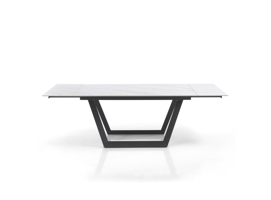Utdragbart bord till 240 cm i grått stål - Bonito Viadurini