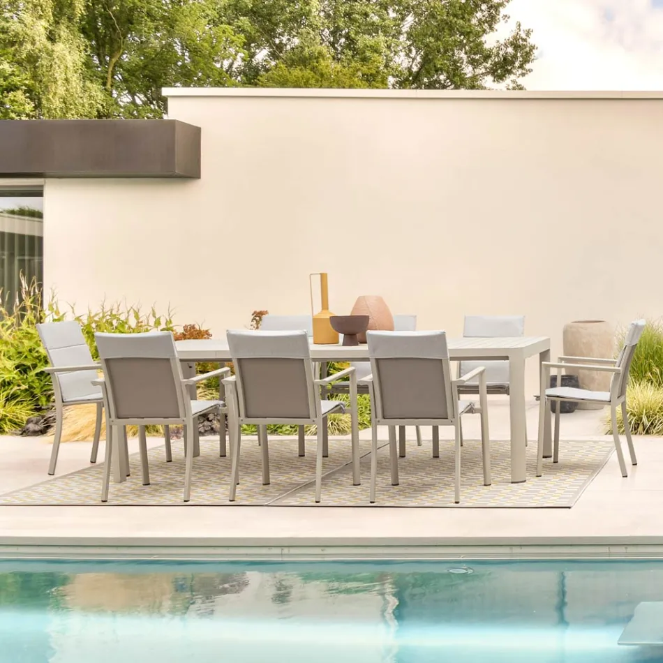 Utdragbart bord till 240 cm i pulverlackerad aluminium - färg Viadurini