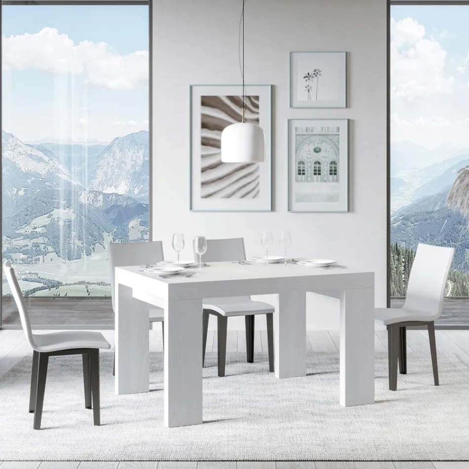 Utdragbart bord till 246 cm i Made in Italy trämikropartiklar - träd Viadurini