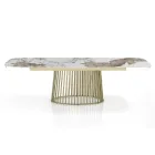 Utdragbart bord till 260 cm i keramik, marmor och metallfinish - Veneto Viadurini