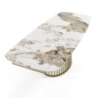 Utdragbart bord till 260 cm i keramik, marmor och metallfinish - Veneto Viadurini