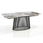 Utdragbart bord till 260 cm i keramik, marmor och metallfinish - Veneto Viadurini