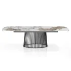 Utdragbart bord till 260 cm i keramik, marmor och metallfinish - Veneto Viadurini