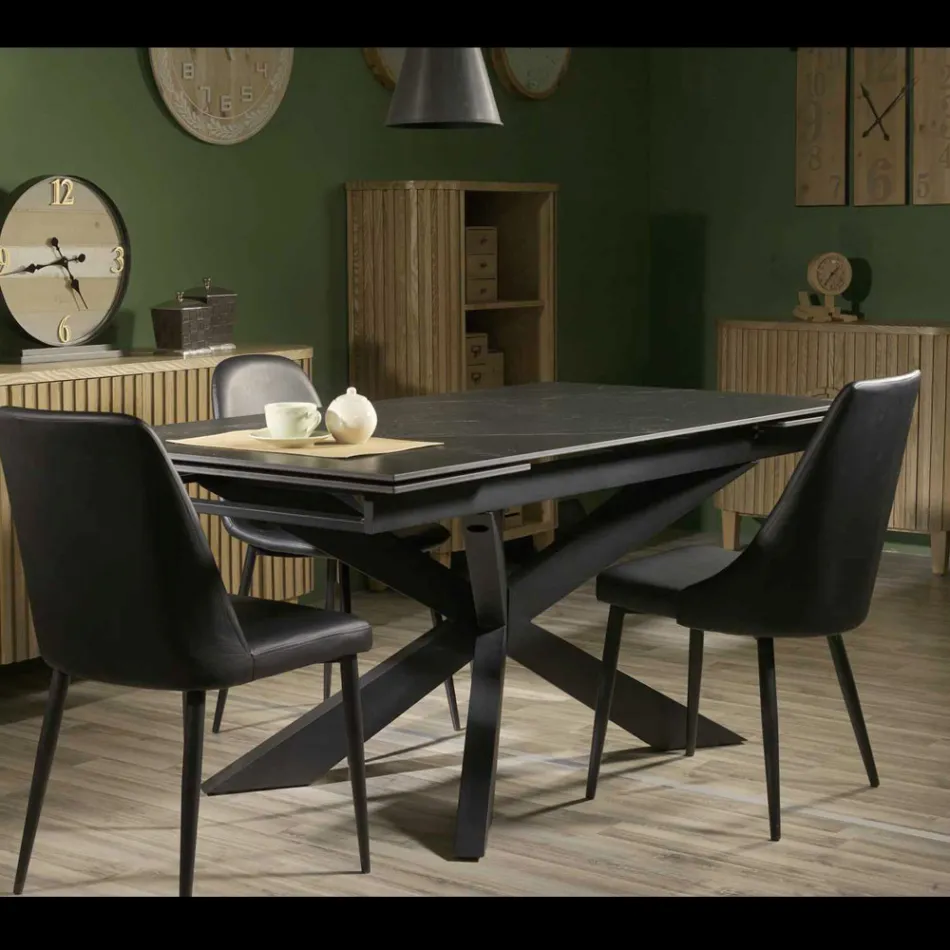 Utdragbart bord 260 cm i metall och syntetsten - Underwater Viadurini