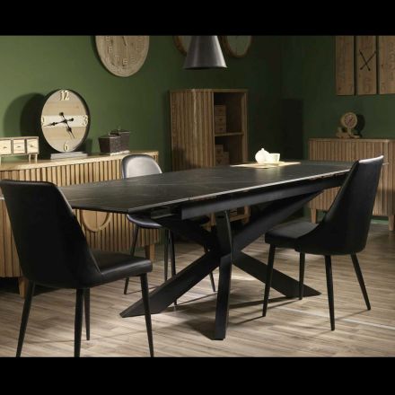 Utdragbart bord 260 cm i metall och syntetsten - Underwater Viadurini