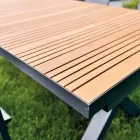 Utdragbart bord 263 cm i aluminium och massiv teak - Lilia Viadurini