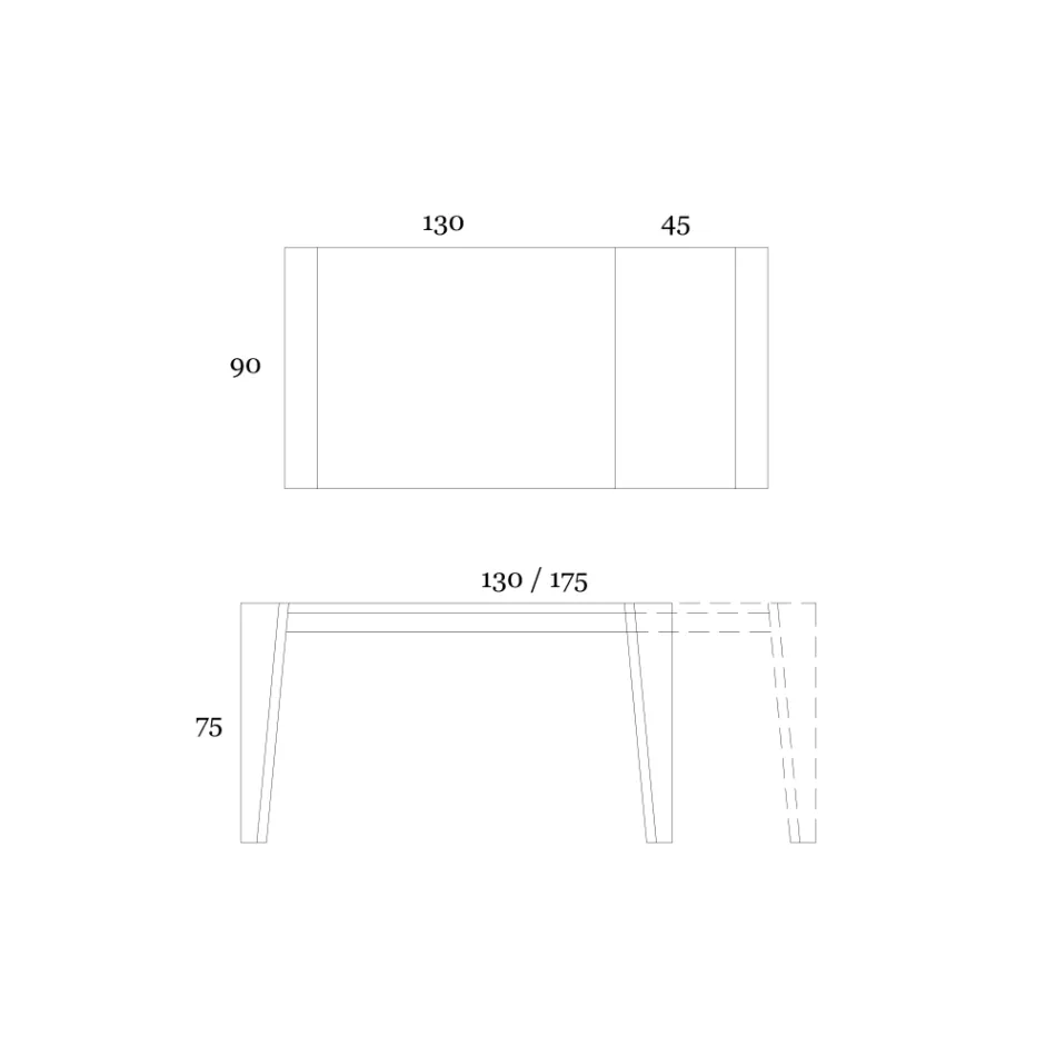 Utdragbart bord till 265 cm i Canaletto valnötsträ Tillverkat i Italien - Orchidea Viadurini