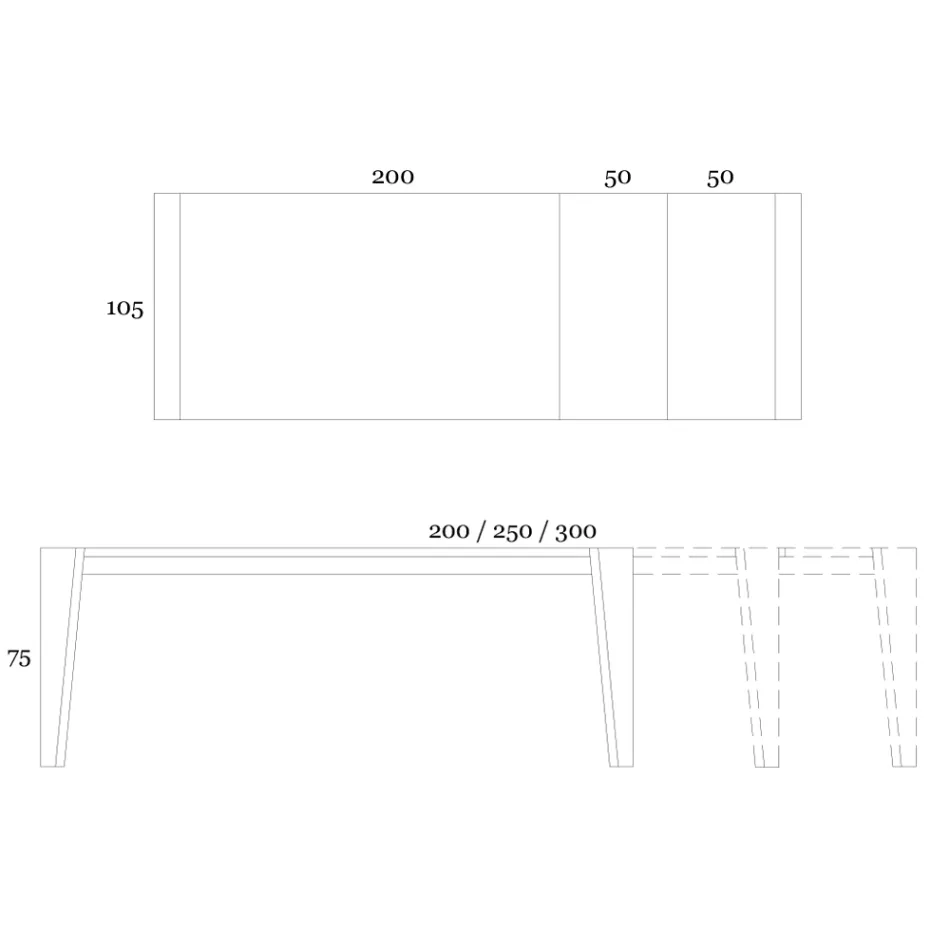 Utdragbart bord till 265 cm i Canaletto valnötsträ Tillverkat i Italien - Orchidea Viadurini