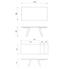 Utdragbart bord till 270 cm med HPL-skiva och aluminiumunderrede - Villongo Viadurini