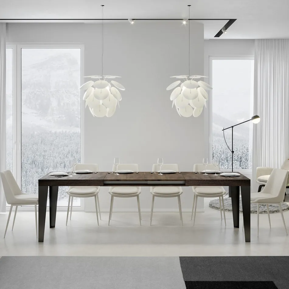 Utdragbart bord till 284 cm i olika storlekar och utföranden Made in Italy - Beach Viadurini