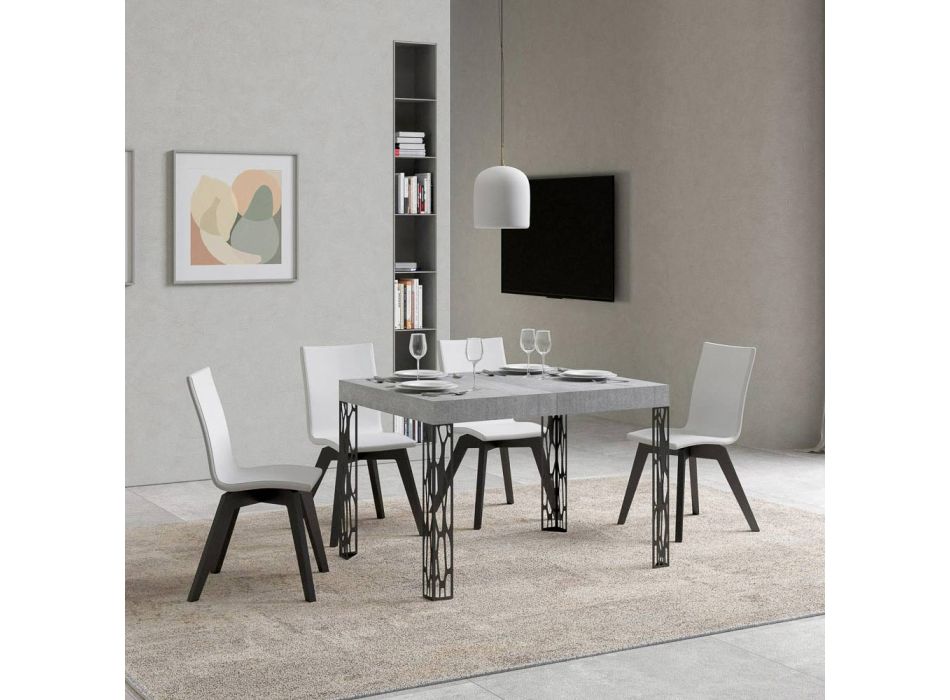 Utdragbart bord till 284 cm i trä och järn Tillverkat i Italien - Fiume Viadurini